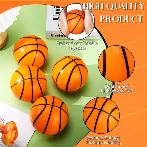 Vista 3 de Syhood 4 bolas de espuma de baloncesto de 4 pulgadas para aliviar la ansiedad y la presión para aliviar la ansiedad para fiestas deportivas
