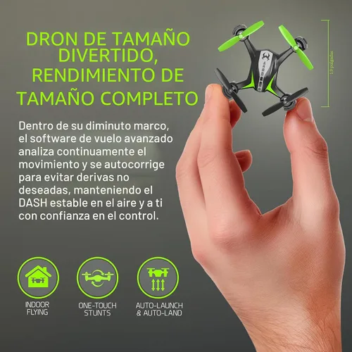 Vista 4 de Sky Viper Dash Nano Performance RC Drone, vuelo rápido y seguro en interiores, batería recargable