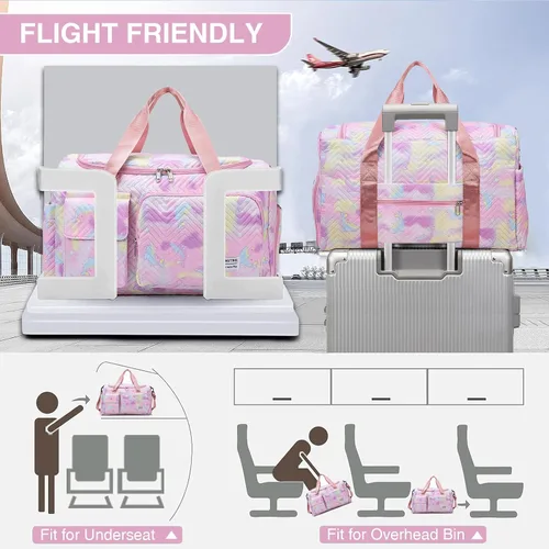 Vista 316 de Pequeña bolsa de gimnasio para mujer, bolsa de viaje con compartimento para zapatos