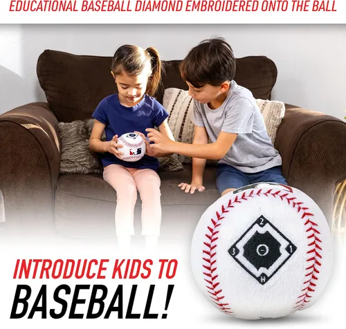 Vista 5 de Franklin Sports MyFirst Pelotas Deportivas de Felpa Suave - Juguete de Peluche Relleno de Baloncesto, Béisbol + Fútbol Americano para Niños - NBA