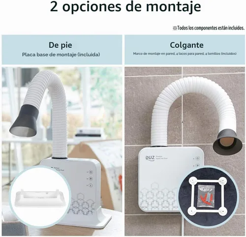 Vista 7 de DUZ - Secador de mascotas manos libres premium, 900 W, compacto, blanco, tubo de secado ajustable de 360 grados, botones táctiles, motor BLDC