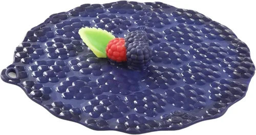 Vista 5 de Charles Viancin Juego de 2 tapas herméticas de silicona para bebida de arándanos, color azul