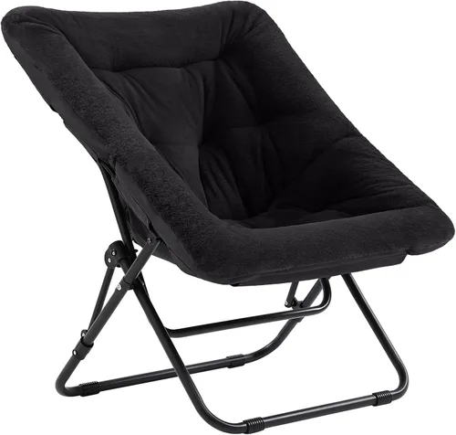 Vista 21 de Tiita Silla Cómoda Plegable, Silla de Acento Plegable de Gran Tamaño de Piel Sintética Suave, Silla de Descanso Perezosa para Niños, Adolescentes