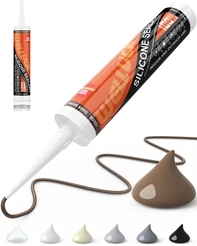 Vista 10 de WELLUCK Masilla de Silicona Color Almendra, Sellador de Silicona para Calafateo 100% Impermeable, Cartucho Flexible Adhesivo para Cocina, Baño