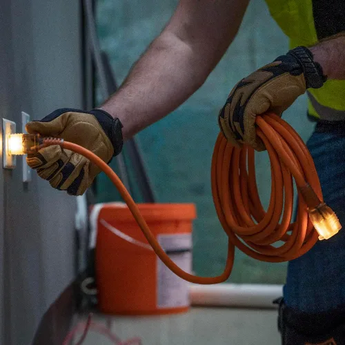 Vista 9 de Klein Tools EXC2515 12/3 SJEOW Cable de extensión de 25 pies, extremos LED, visibilidad diurna, flexible en clima frío, alambre de cobre 99.9%, 15A