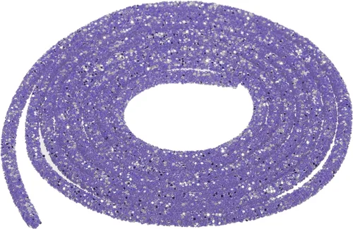 Vista 75 de MECCANIXITY Cuerda de lentejuelas con purpurina de 2.5 yardas, 6mm, 0.24 pulgadas, cuerda de tubo de lentejuelas con diamantes de imitación