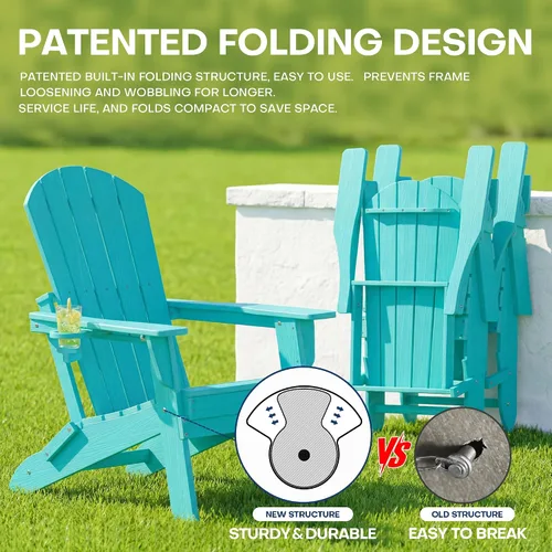Vista 6 de HDPE Silla Adirondack plegable, Aruba