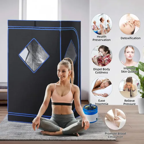 Vista 5 de ZONEMEL Kit completo portátil de sauna de vapor, spa personal de cuerpo completo para el hogar para desintoxicación, relajación, vaporizador de 4