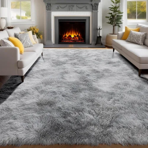 Vista 23 de Alfombras grises pequeñas para dormitorio, 2 x 4 pies, alfombras de pasillo lavables de felpa para pasillo 2- Gris