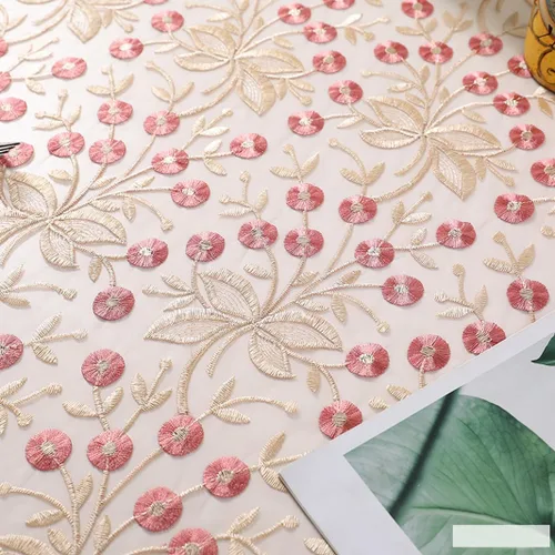 Vista 4 de Mantel de encaje rectangular elegante bordado para boda, banquete, fiesta de cumpleaños, mesa de comedor formal, cubierta a prueba de polvo