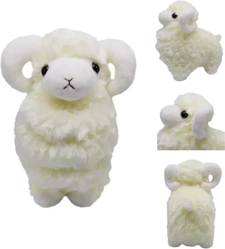 Vista 9 de BABOLI Peluche de oveja de peluche adorable y esponjoso, súper suave y lindo, muñeca de cordero, regalos bonitos para niños y niñas, regalo