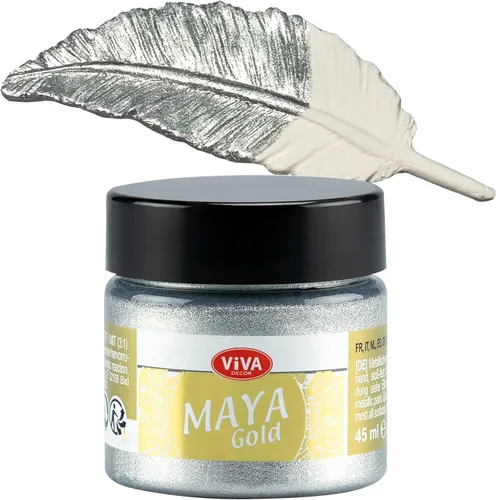 Vista 26 de Viva Decor Maya Gold (verde manzana) 1.52 onzas líquidas - Pintura acrílica metálica brillante para trabajos creativos en madera, vidrio