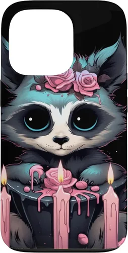 Vista 10 de iPhone 16 Pastel Goth Gothic Raccoon Anime Kawaii Nu Goth Aesthetic Case