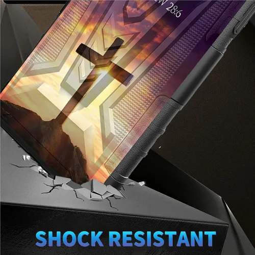 Vista 134 de Funda para AT&T Maestro Max 2021/Cricket Ovation 2 con protector de pantalla de vidrio templado, funda resistente con función atril integrada