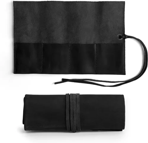 Vista 26 de Hide & Drink, Organizador de rollos de reloj de cuero hecho a mano de cuero de grano completo, con capacidad para hasta 4 relojes, fácil de llevar