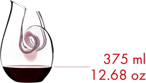 Vista 3 de Riedel Curly Mini Pink Cyrstaline - Decantador de 24 onzas