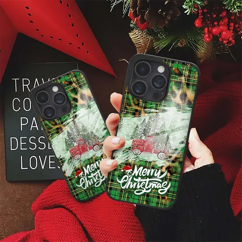 Vista 6 de Fundas de teléfono navideñas para niños, cubierta de silicona personalizada para iPhone 11, 12, 13, 14, 15, 16, 17 Pro Max Plus Mini X 7 8 SE