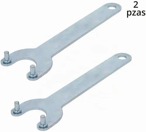 Vista 3 de Llave de amoladora angular, tuerca de bloqueo de hierro de 2 puntas, llave de acabado de zinc