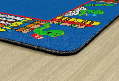 Vista 5 de Flagship Carpets Alfombra educativa multicolor con borde de gusano de libro, para dormitorio de niños, alfombra de sala de juegos, área