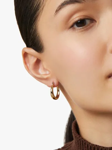 Vista 107 de Aretes de aro gruesos de oro para mujer, chapados en oro de 14 quilates, aretes de aro triple, hipoalergénicos, a la moda, aretes de aro gruesos