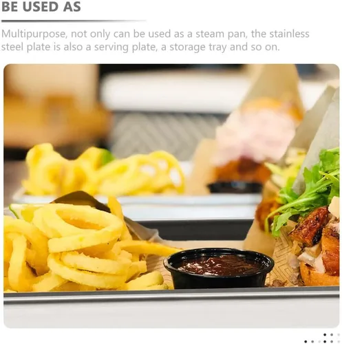 Vista 7 de Kichvoe Bandeja de vapor de fideos de arroz de acero inoxidable, bandeja rectangular para horno, plato multiusos para uso en el hogar, cocina