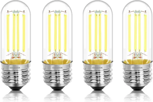 Vista 9 de Bombilla LED E26 de 3.2 pulgadas, 2200K blanco ámbar, equivalente a 60 vatios, CA 120V 600LM, bombillas Edison regulables, bombillas de luz