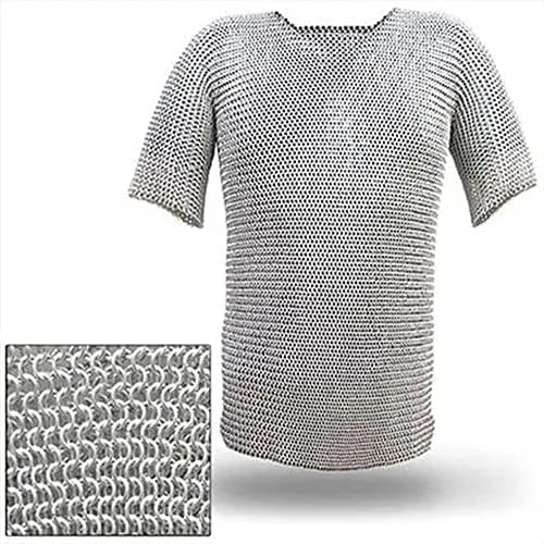 Vista 5 de Nagina International Haubergeon - Juego de armadura medieval de caballero normando (adulto de tamaño completo) camisa larga con medias mangas