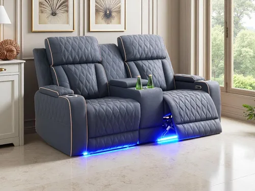 Vista 86 de Juego de sofás reclinables eléctricos, juegos de muebles de sala de estar, sofá reclinable eléctrico moderno negro, sofá biplaza y silla