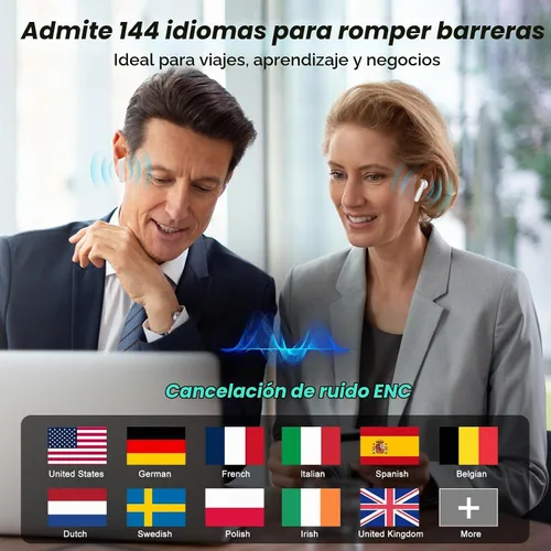 Vista 3 de Auriculares inalámbricos, auriculares Bluetooth 5.4 de 48 horas de reproducción, auriculares Bluetooth estéreo con pantalla LED, llamada clara, IPX7