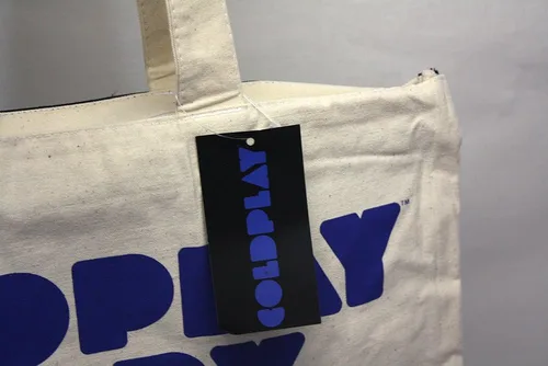 Vista 5 de Coldplay Bolso tote Fuzzy Man ETIAW de algodón con cremallera superior, Multi