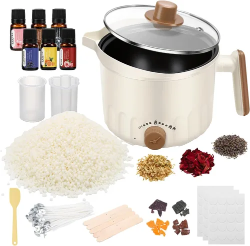 Vista 8 de Derretidor de cera de velas, olla de fusión de cera de 1.5L, kit
