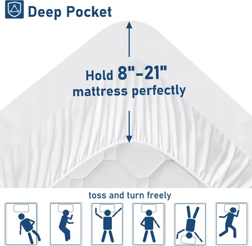 Vista 3 de Extra Thick Mattress Topper Queen PillowTop Mattress Pad Cover for Pressure Relief Down Alternative Overfilled Plush Soft with 8-21 Inch Deep Pocket