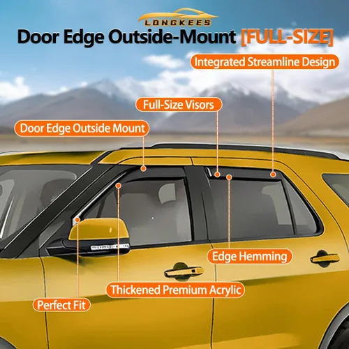 Vista 8 de Viseras de ventana en canal, protectores de lluvia compatibles con Mazda CX-5 2017-2025 (2017-2025) - Deflectores de ventilación de policarbonato