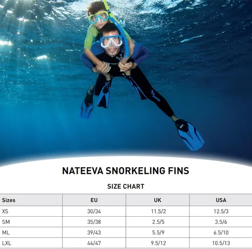 Vista 6 de MARES Nateeva Snorkeling Fins Open Heel Swimming Flippers for Adults & Juniors