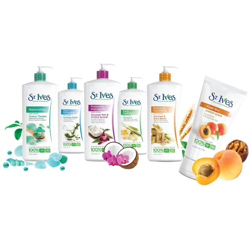 Vista 4 de St Ives Fresh skin Exfoliante Corporal, albaricoque 9 oz, Avena y manteca de karité