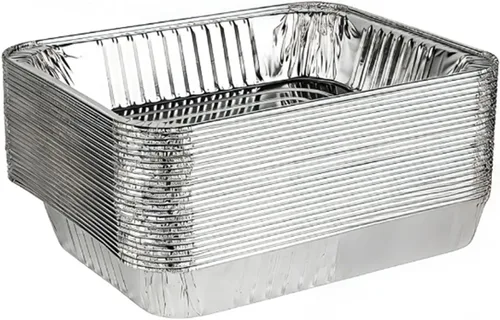 Vista 8 de Sartenes desechables de papel de aluminio de 21 x 13 pulgadas de tamaño completo (paquete de 20) recipientes de alimentos rectangulares, resistentes