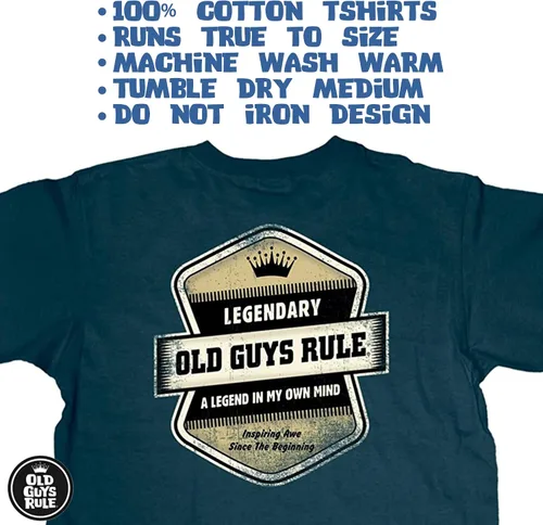 Vista 3 de OLD GUYS RULE Camiseta gráfica para hombre, insignia legendaria, día del padre, cumpleaños, divertida camiseta novedosa para leyendas