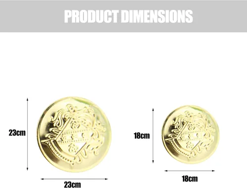Vista 2 de Juego de 14 botones de metal para blazer, botones dorados para blazer, botones metálicos extraíbles sin costuras de 0.71 pulgadas y 0.91 pulgadas