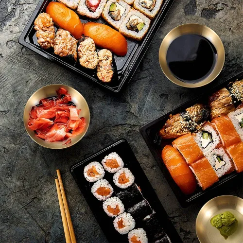 Vista 3 de 6 platos pequeños de acero inoxidable de doble cubierta, mini bandeja redonda de condimentos de 3.5 pulgadas, plato de salsa, cuencos para sushi
