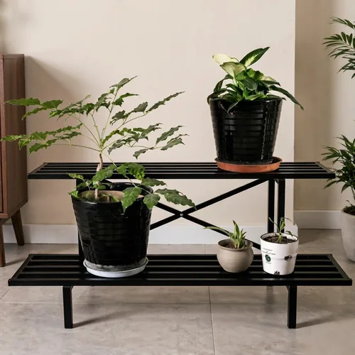 Vista 4 de Zhongma Soporte para plantas de metal resistente de 2 niveles