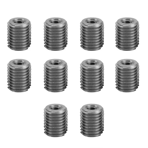 Vista 23 de 10 piezas de inserción de rosca autorroscante, tuerca reductora de acero inoxidable de 0.236 in hembra M3x0.0.197 in macho M5x0.0.315 in