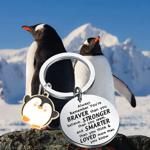 Vista 6 de WSNANG Llavero de pingüino y amigo - Regalos para parejas amantes de los pingüinos