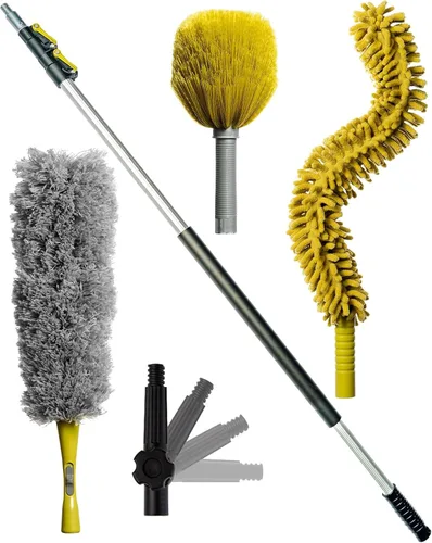 Vista 19 de DOCA - Poste telescópico de 5 a 12 pies, poste de extensión para limpieza, plumero de plumas, kit de lavado de ventanas, rodillo de pintura