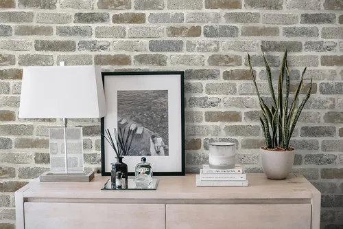 Vista 3 de NextWall - Papel pintado de ladrillo sintético lavado, de pelar y pegar