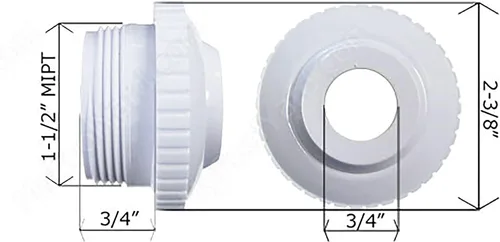 Vista 4 de ATIE Pool Spa Directional Flow Hydrostream Return Jet Fitting SP1419D con apertura ajustable de 3/4 pulgadas globo ocular giratorio para Hayward