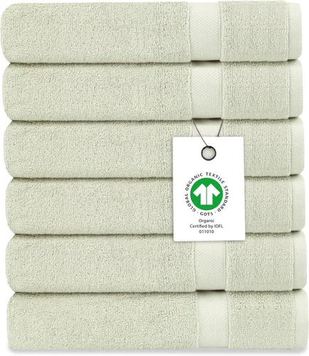 Vista 31 de Toalla de baño de felpa de algodón orgánico de lujo Certificado GOTS y OEKO-TEX Toallas de calidad hotelera premium Tecnología Feather Touch