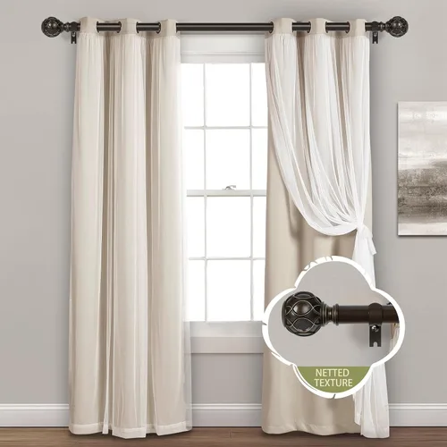 Vista 9 de TANGWIN Barras de Cortina de Granja de Bronce para Ventanas: Barra de Cortina Ajustable de Servicio Pesado de 18-45 Pulgadas para Dormitorio, Sala