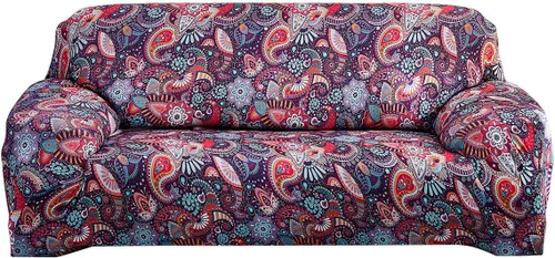 Vista 24 de Fundas de sofá en forma de L, fundas seccionales impresas para sofá, 2 piezas, fundas de sofá seccionales, fundas de sofá, en forma de L, para Negro