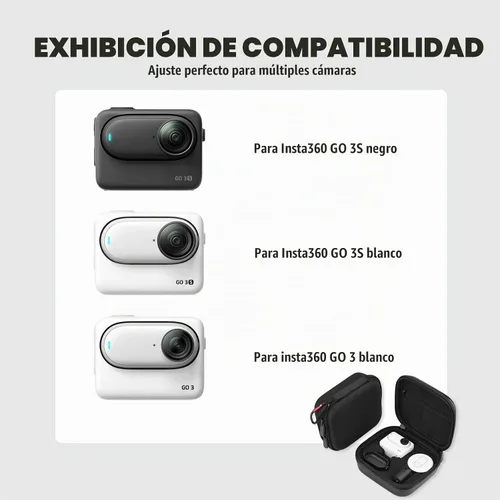 Vista 3 de BRDRC Funda de transporte para accesorios Insta 360 GO 3S / GO 3, bolsa de almacenamiento, funda protectora rígida para Insta360 GO 3S / GO3