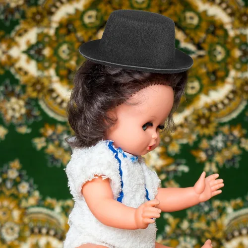 Vista 7 de Sombreros de muñeco de nieve para manualidades, 6 mini topsombreros, 3.54 x 1.18 pulgadas, sombreros de tela en miniatura de Navidad, accesorios